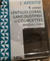 Lentilles corail langoustines et courgettes