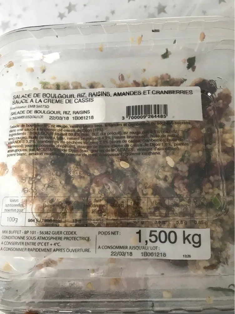 Salade de boulgour, riz