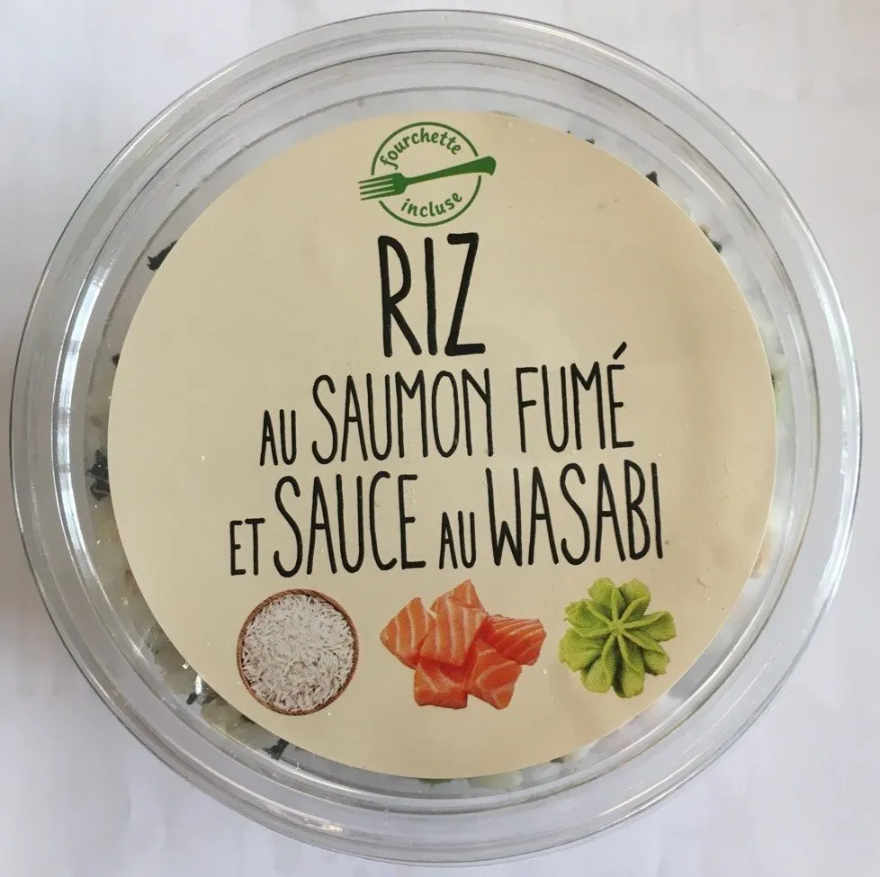 Riz au saumon fumé et sauce au wasabi