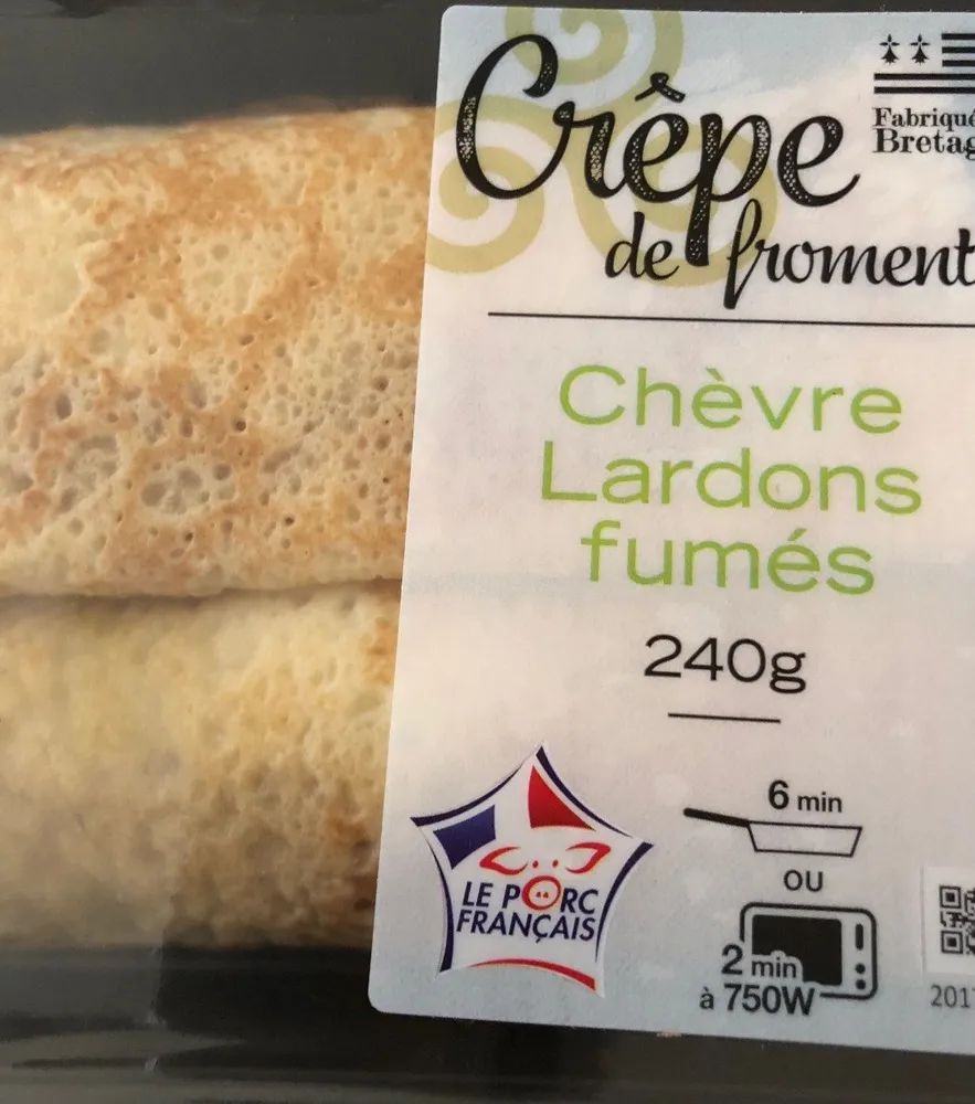 Crepe de froment chèvre lardons fumés