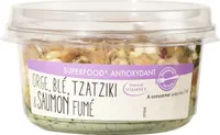 Orge, blé, tzatziki & saumon fumé