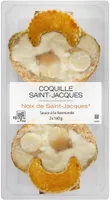 2 COQUILLES NOIX DE ST JACQUES SAUCE À LA NORMANDE