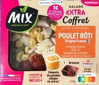 Salade et pipe rigate poulet roti