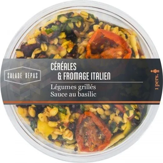 Céréales & fromage italien Légumes grillés sauce basilic