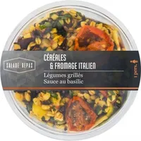 Céréales & fromage italien Légumes grillés sauce basilic