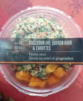 Boulgour fin, quinoa noir et carottes