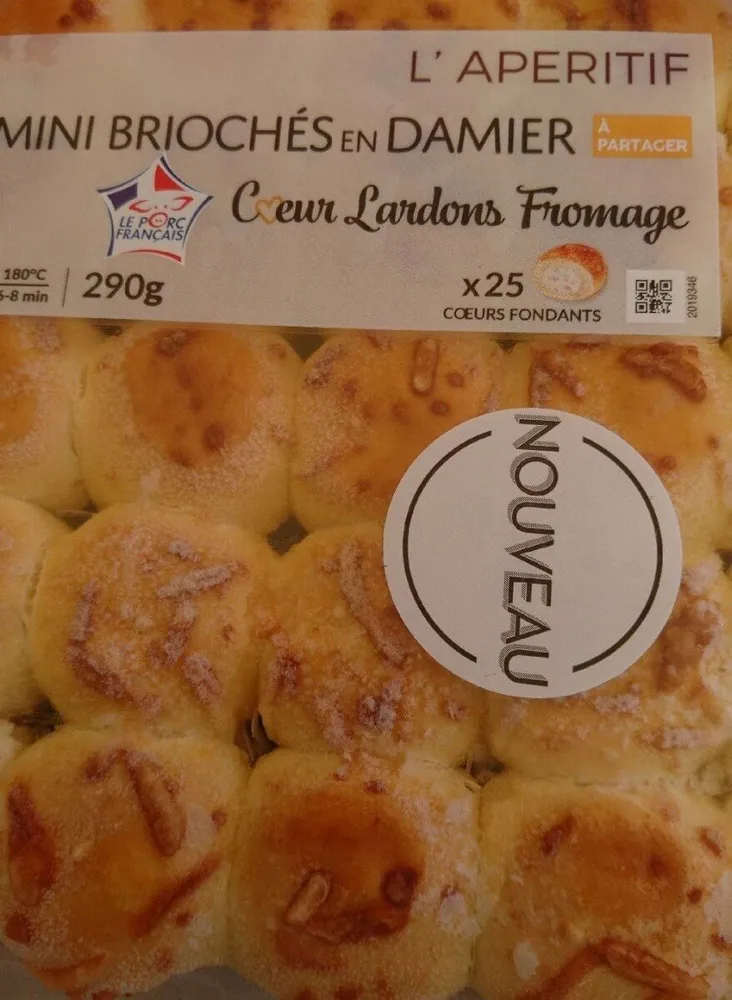 Mini Brioche en damier lardon fromage