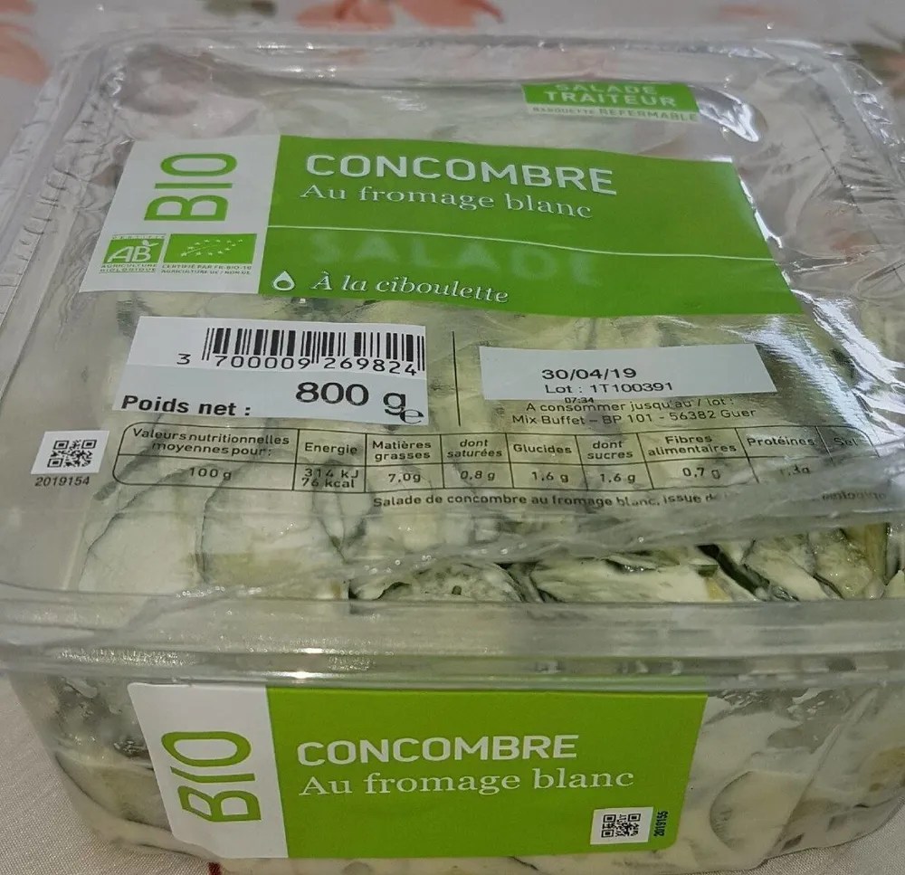 Concombre au fromage blanc
