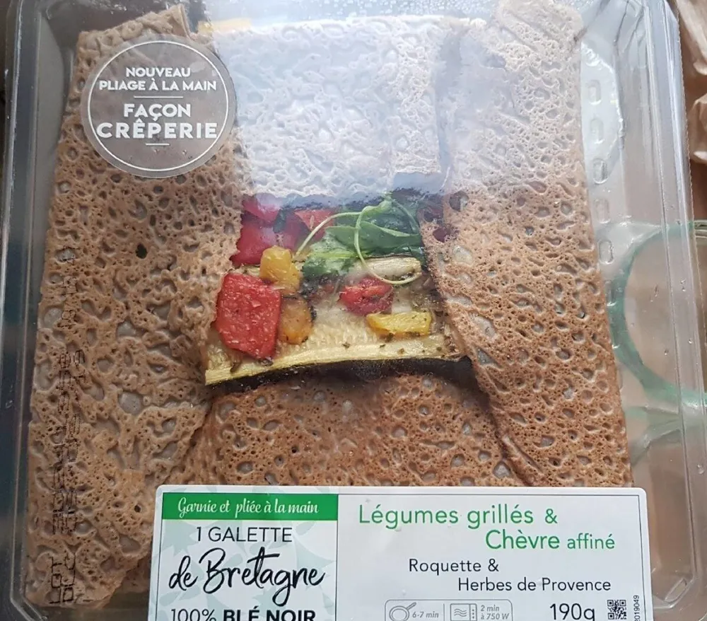 Galette de Bretagne légumes grillés et chèvre affiné