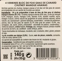 Verrines bloc foie gras mangue ananas