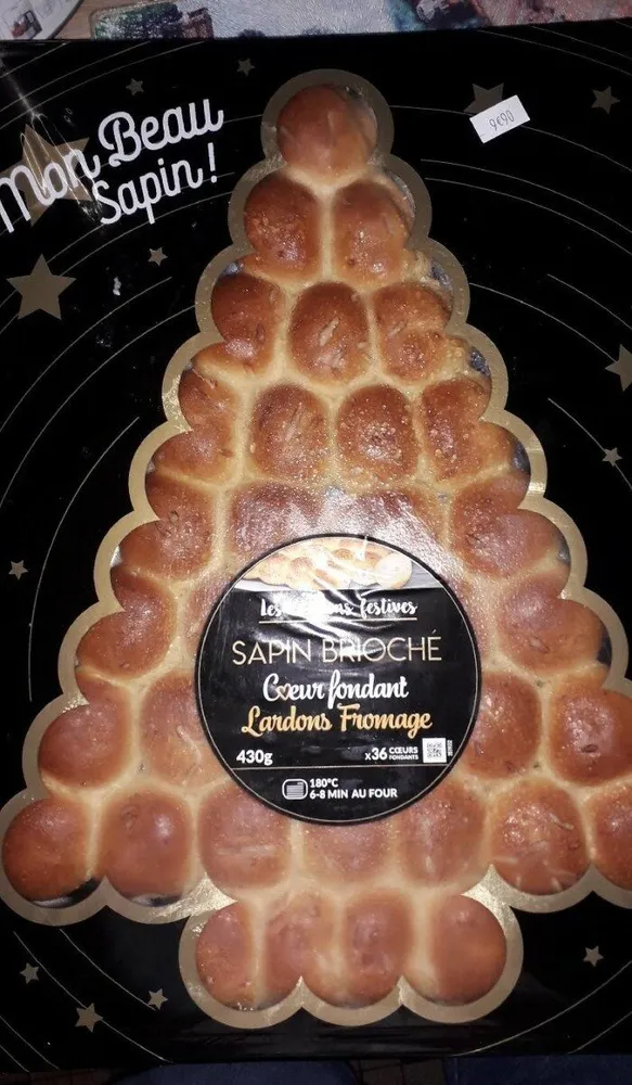 Sapin brioché cœur fondant lardons fromage