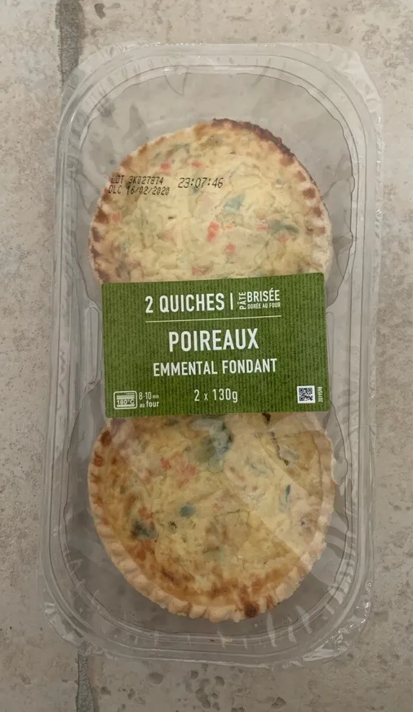 2 Quiche poireaux emmental fondant