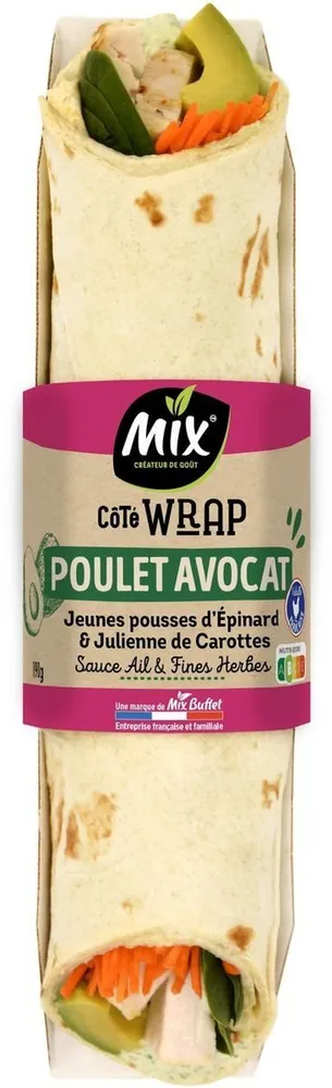 Wrap poulet avocat