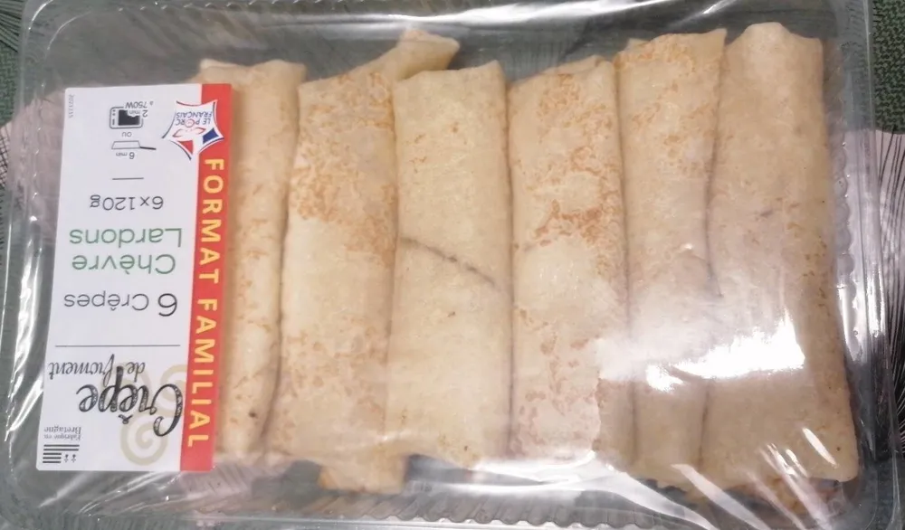 Crepes chevre lardons fumes
