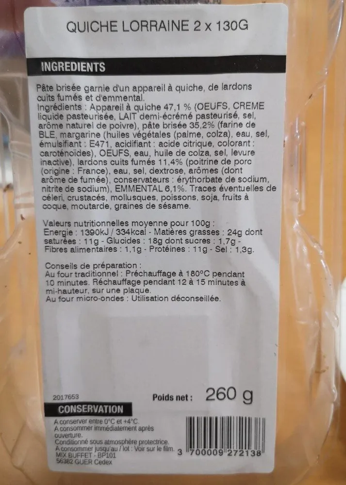 Quiche Lorraine 2 x 130g