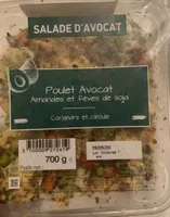 Salade poulet avocat amandes fèves de soja