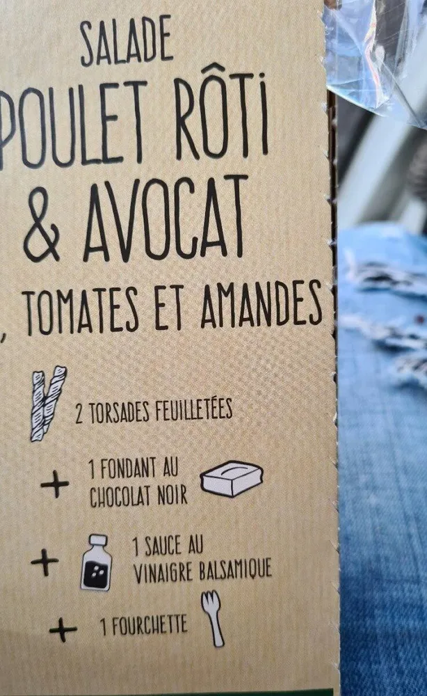 Salade poulet rôti et avocat