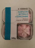 Verrines gaspacho betterave et concombre