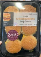 6 mini cheeseburgers - Boeuf Charolais, cheddar & sauce ketchup