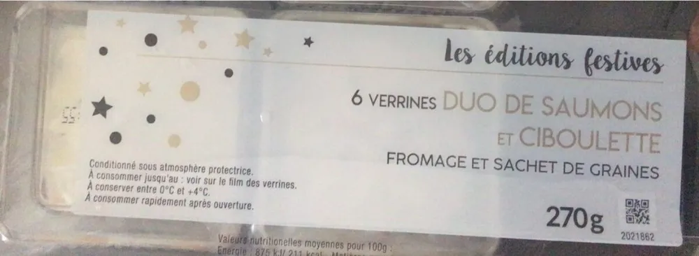 Verrines Duo de saumon et de ciboulette