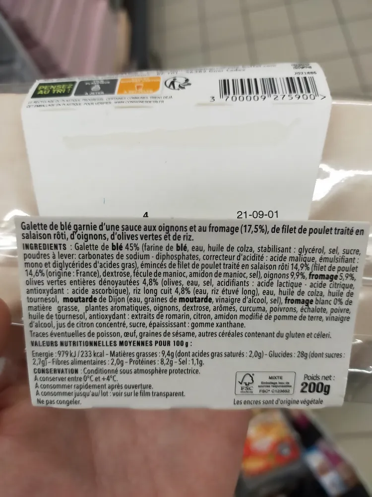 Wrap Chaud poulet façon yassa