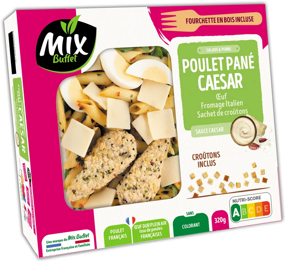Salade & Penné - Poulet pané Caesar Œuf Fromage Italien Croûtons