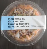 Méli Mélo de riz saumon fumé et tartare de concombres