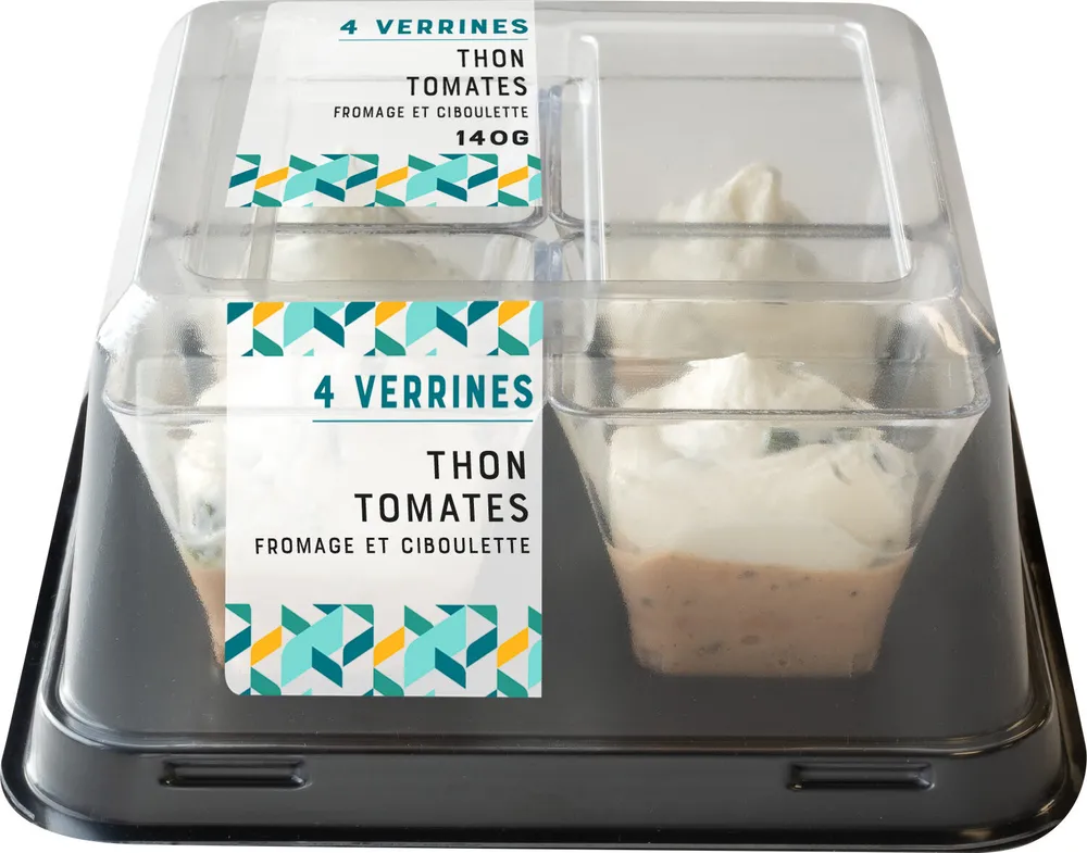 Verrines Thon Tomates Fromage et Ciboulette