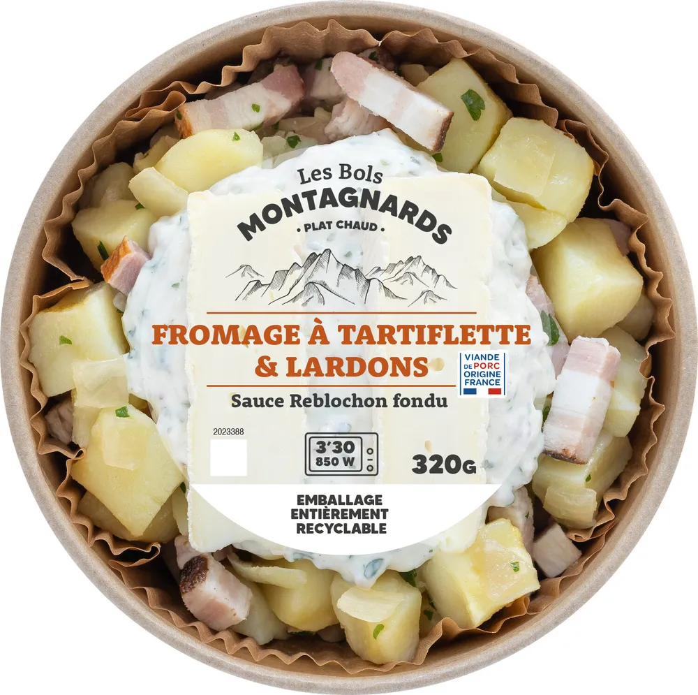 Fromage à tartiflette & lardons, sauce Reblochon fondu