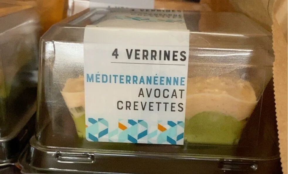 Verrines avocats crevettes