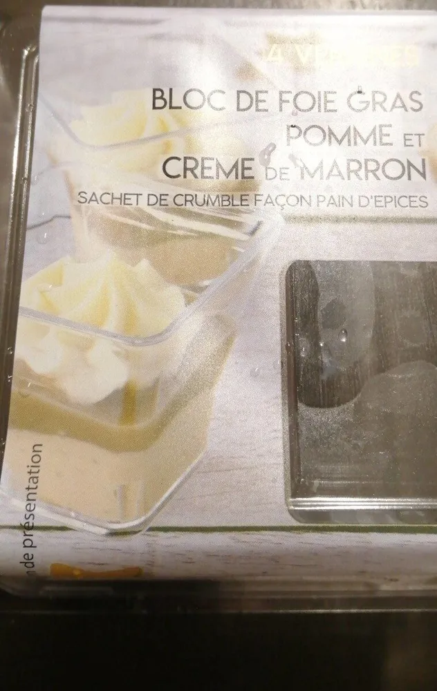 Verrine bloc de foie gras pomme crème de marron