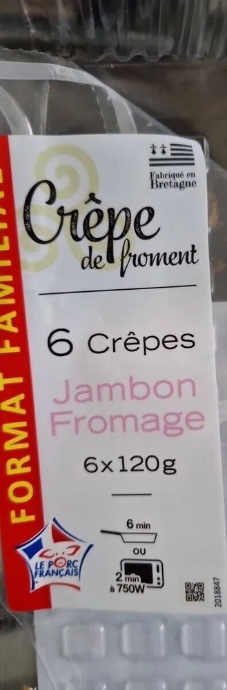 6 crêpes jambon fromage