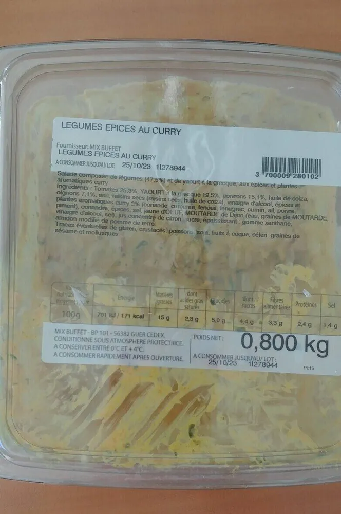 Légume epices au curry