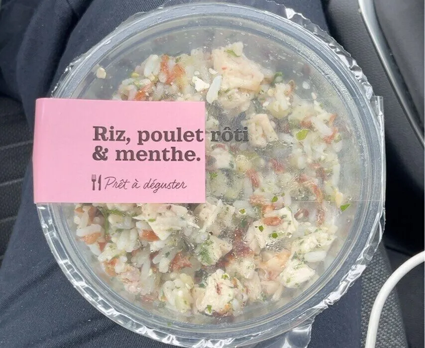 Salade riz poulet roti menthe