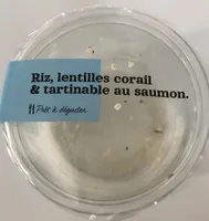 Riz lentilles corail et tartinable au saumon