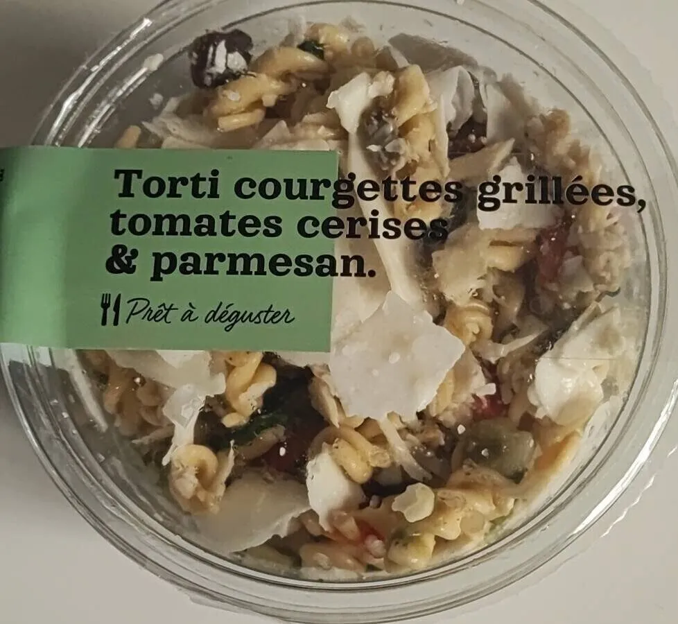 Torti courgettes grillées tomates parmesan