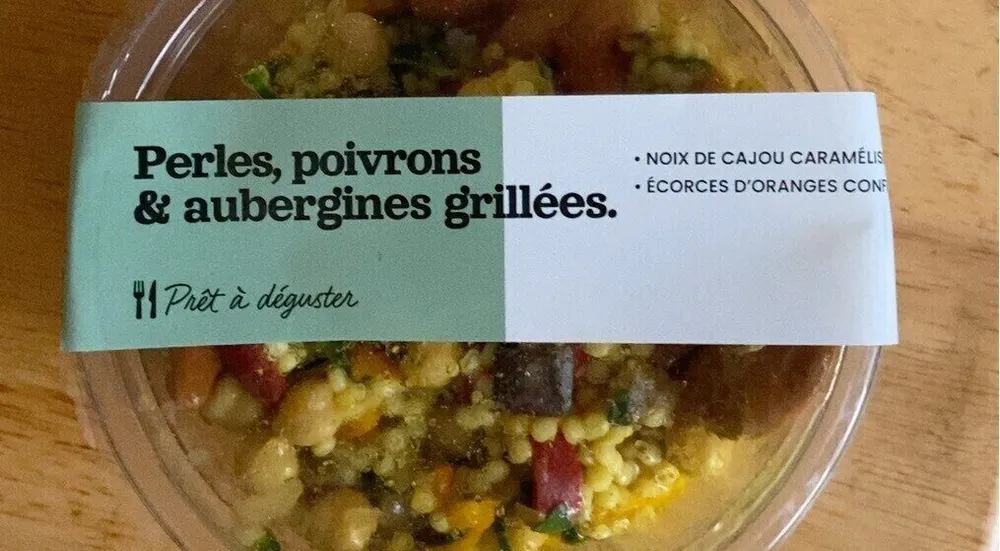Perles poivrons aubergines grillées