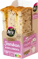 Sandwich club jambon emmental beurre