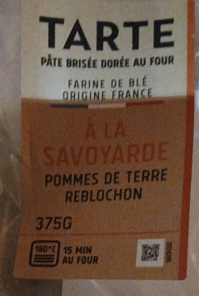 TARTE A LA SAVOYARDE POMMES DE TERRE - REBLOCHON