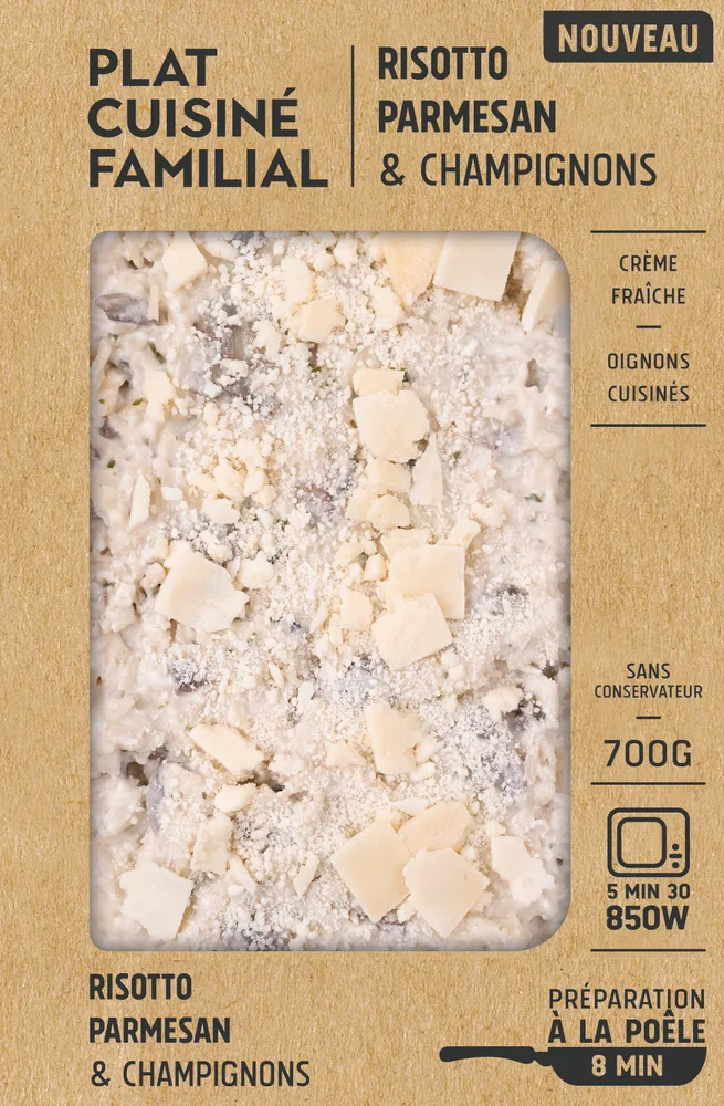 PLAT CUISINE FAMILIAL - RISOTTO PARMESAN & CHAMPIGNONS