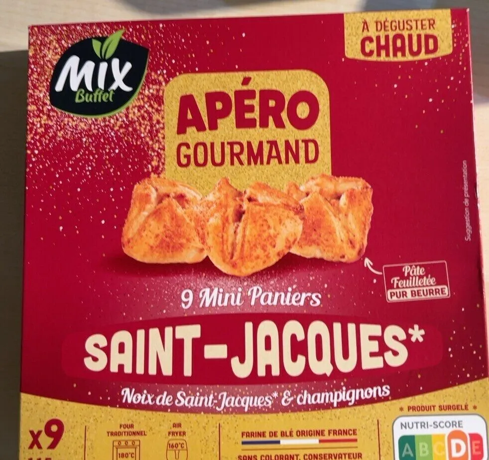 Apéro gourmand mini paniers noix de saint jacques et champignons