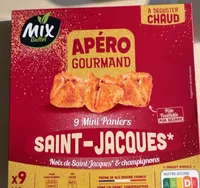 Apéro gourmand mini paniers noix de saint jacques et champignons