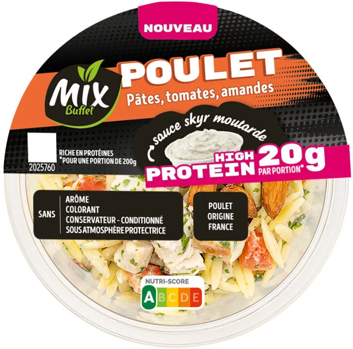 Poulet pates tomates protein