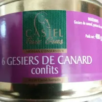 6 gesiers de canard confits
