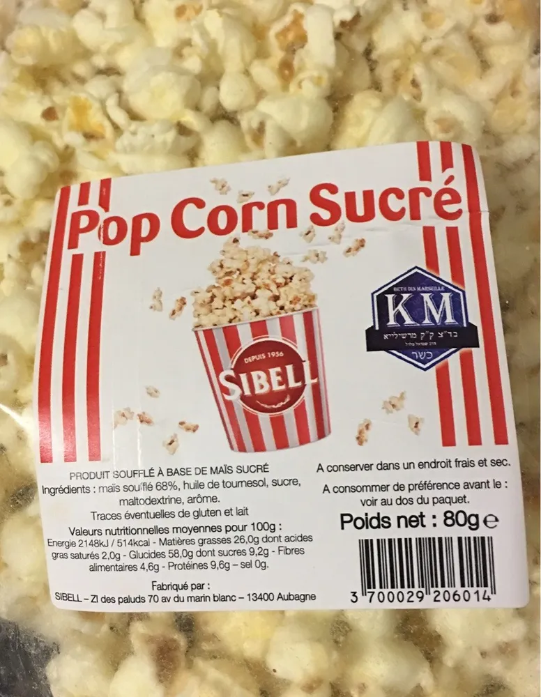 Pop corn sucré