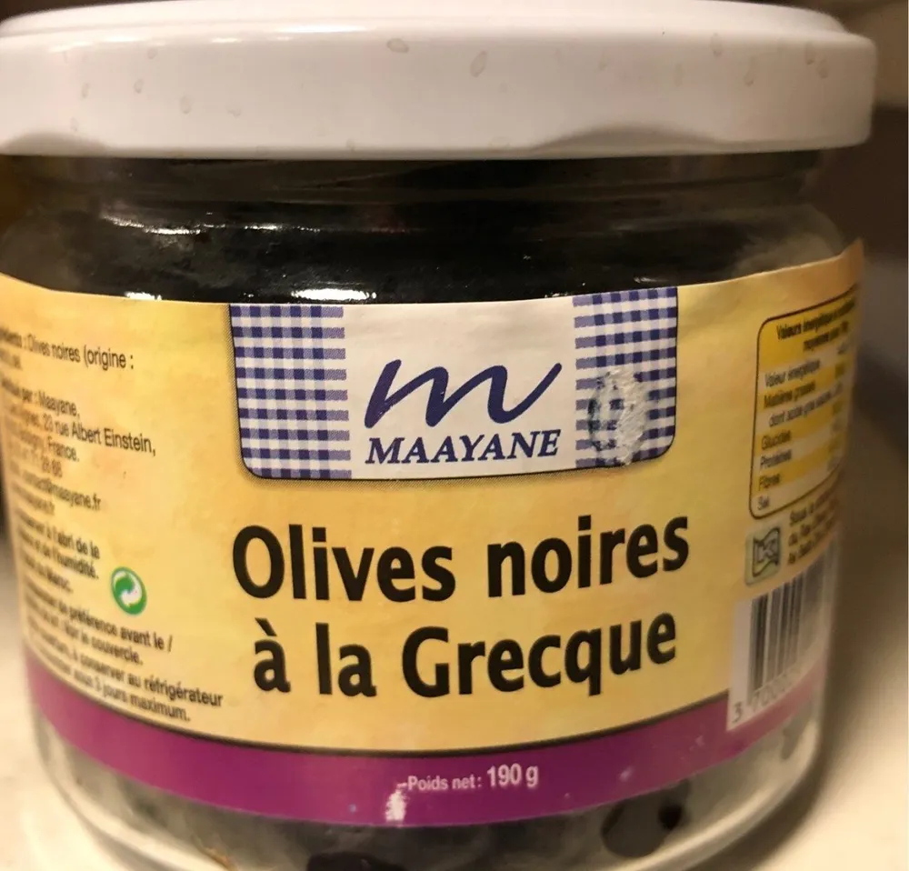 Olives noires à la grecque