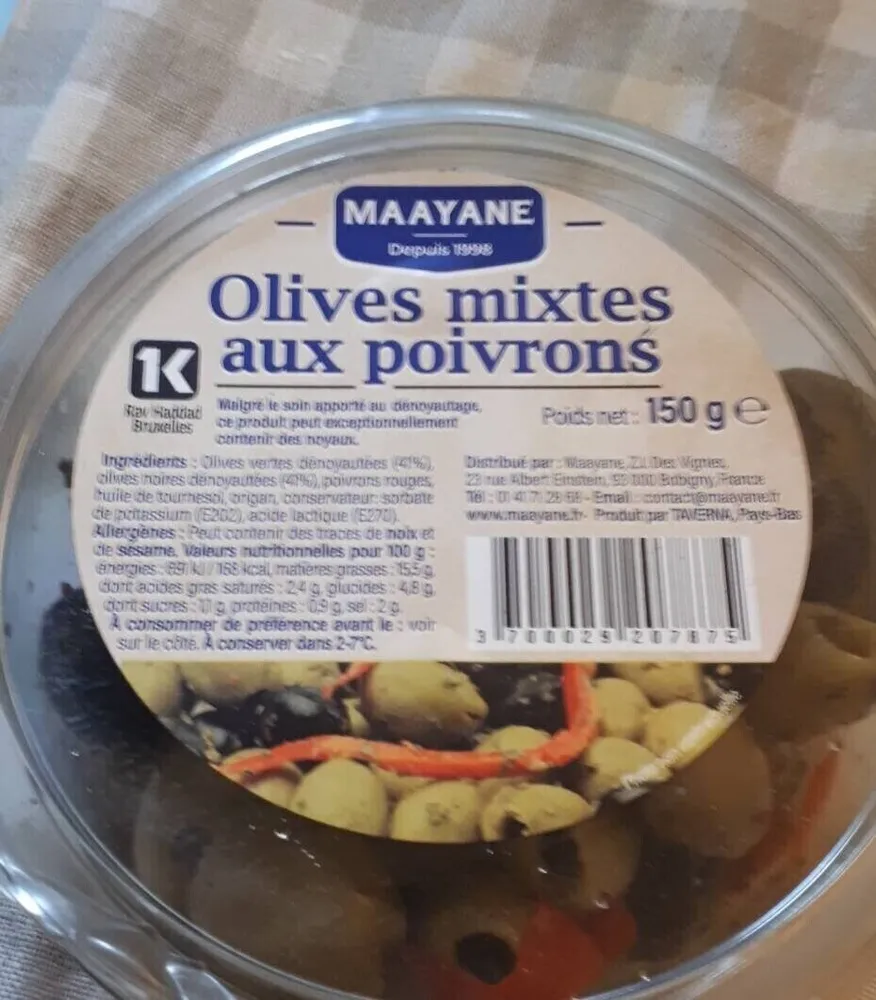 Olives mixtes aux poivrons