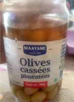 Olives cassees pimentées