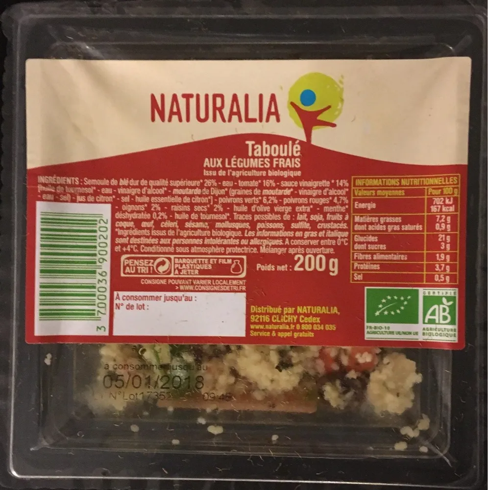 Taboulé aux légumes frais