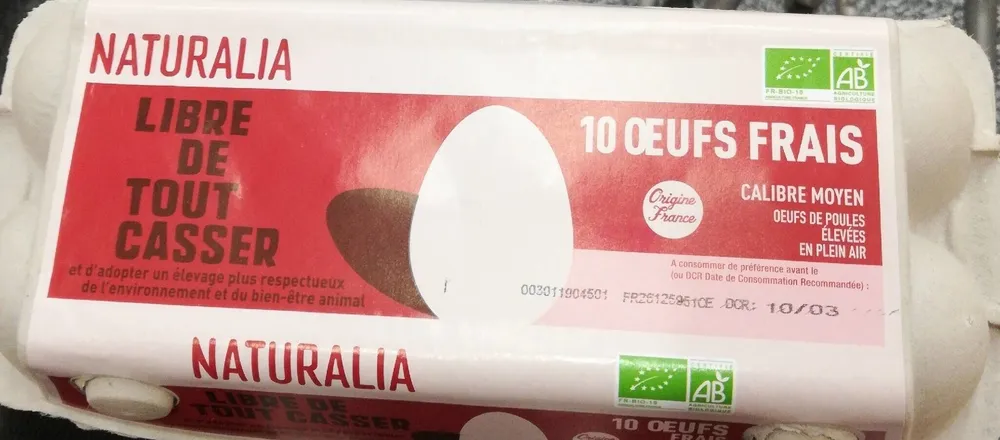 10 œufs frais